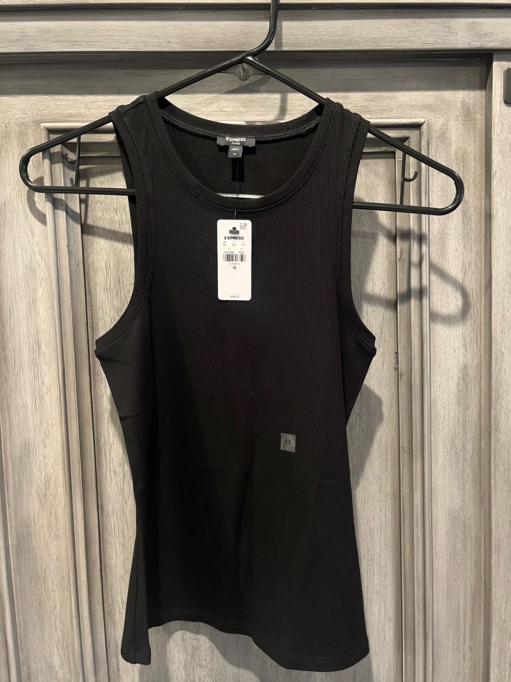 Express Black Ribbed Tank Top